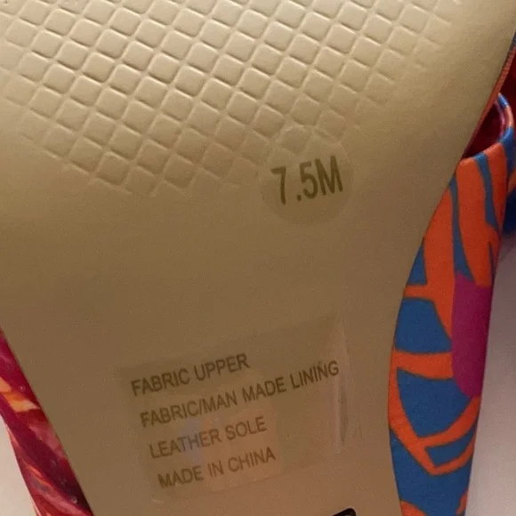 GIANNI BINI Keily Palm Printed Bow Detail Block Heel Dress Sandal Size 7.5 - Picture 8 of 10